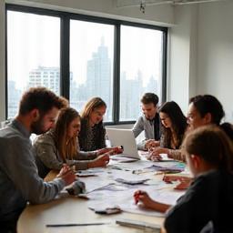 Design team snapshot of Urban Threadstyle in creative workspace