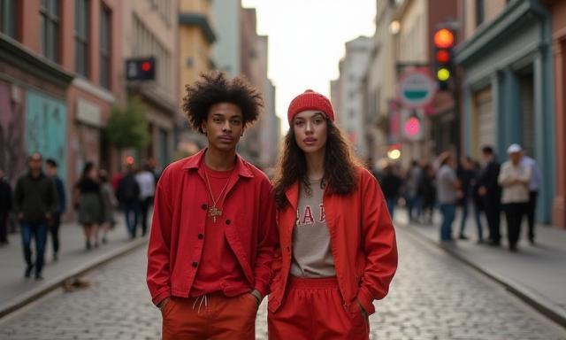 Urban street fashion scene in San Francisco’s SOMA district