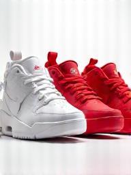 Top-selling urban streetwear sneakers in white and red