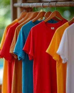 Organic cotton unisex t-shirts in vibrant colors