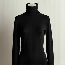 Sleek black turtleneck modern urban design