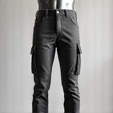 Modern urban cargo pants with multiple pockets in charcoal gray