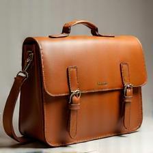 Urban style premium leather bag in tan color